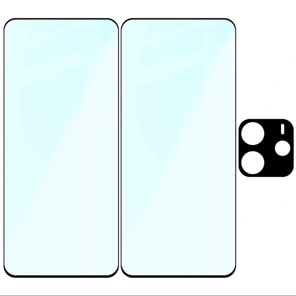 Bizon Edge 2 Pack 2x gehärtetes Glas + Linsenschutz für Xiaomi Redmi Note 14 5G - 6