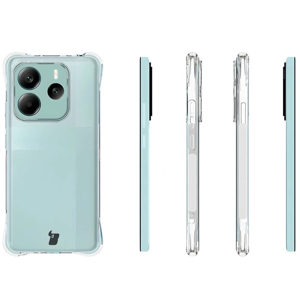 Bizon Case Clear Pack Hülle + 2x Displayschutzglas für Xiaomi Redmi Note 14 5G - 4