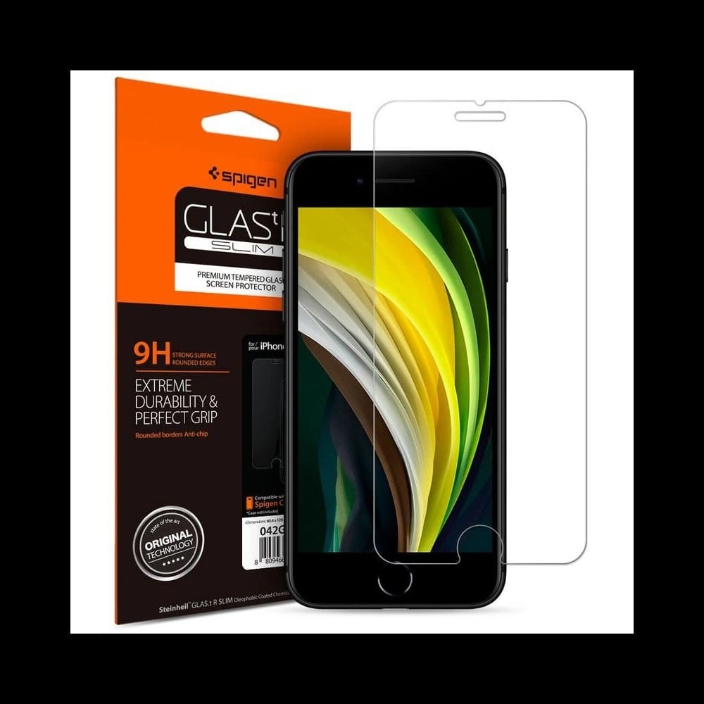 Spigen Apple Gehärtetes Glas GLAS.tR Slim iPhone SE 2022/SE 2020/8/7 - 1
