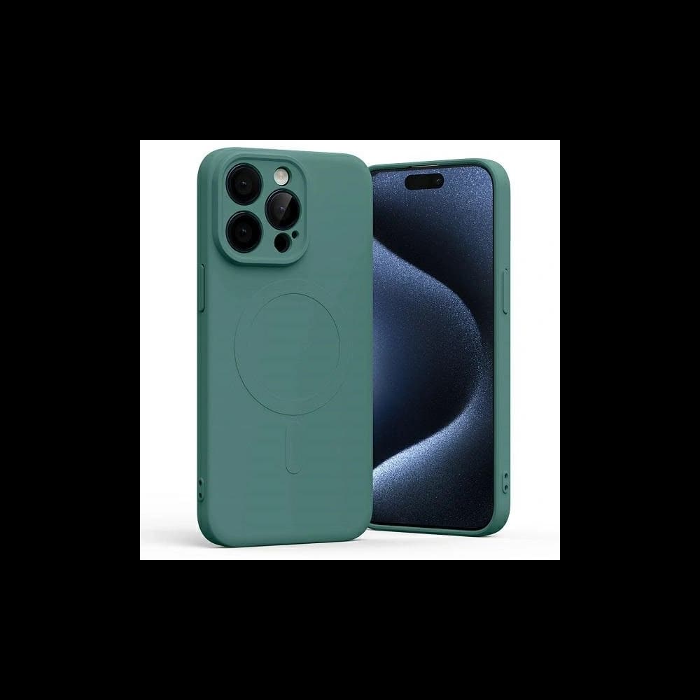 Mercury MagSafe Semi-Silikon-Hülle für Apple iPhone 15 Pro Max grün - 1