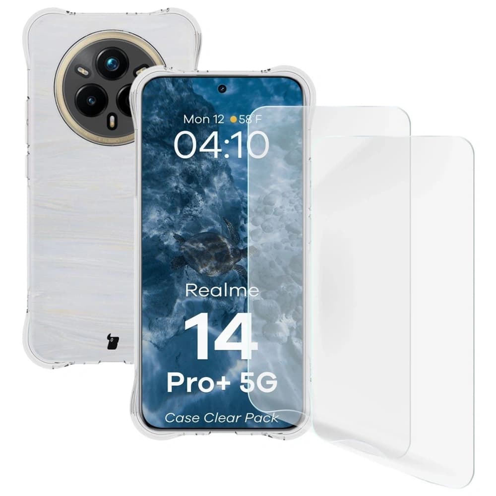 Bizon Case Clear Pack case + 2x screen film Realme 14 Pro+ Plus 5G - 1