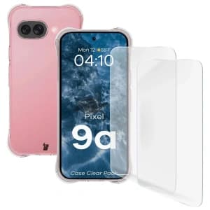 Bizon Case Clear Pack Hülle + 2x Displayschutzfolie Google Pixel 9a