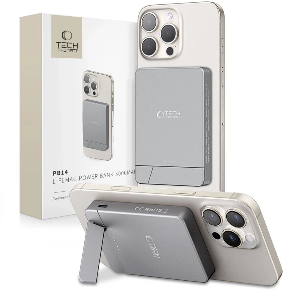 Tech-Protect PB14 LifeMag MagSafe Power Bank 5000mAh Space Grey - 1