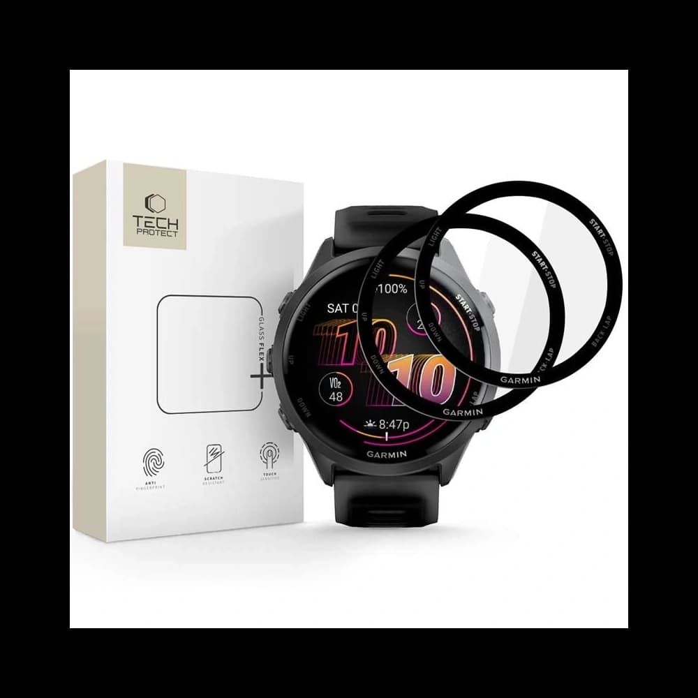 Tech-Protect Glass Flex+ Garmin Forerunner 970 / 570 47mm Black [2 PACK] - 1