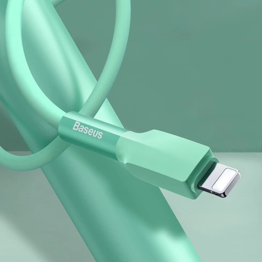 Baseus Lightning USB-Kabel Silica Gel, 2.4A, 1m (grün) - 6