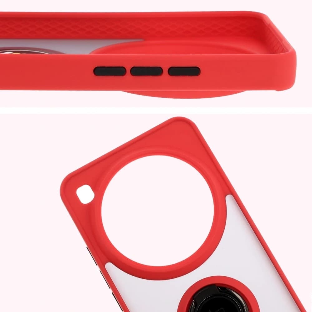 Bizon Case Hybrid Ring Xiaomi 15 Ultra smoky with a red frame - 3