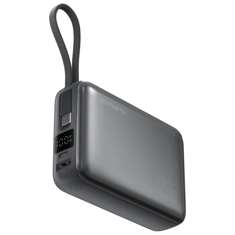 4smarts Enterprise Compact Power Bank 20000mAh 45W USB-A, 2xUSB-C + built-in USB-C cable gray - 2