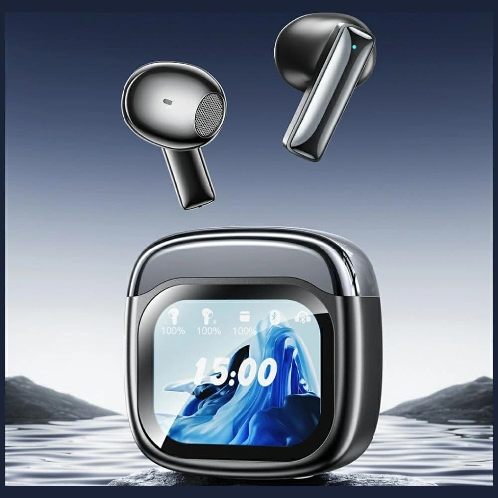 AWEI TP100 ENC Wireless In-Ear Headphones Bluetooth 5.4 TWS + Docking Station Black - 2