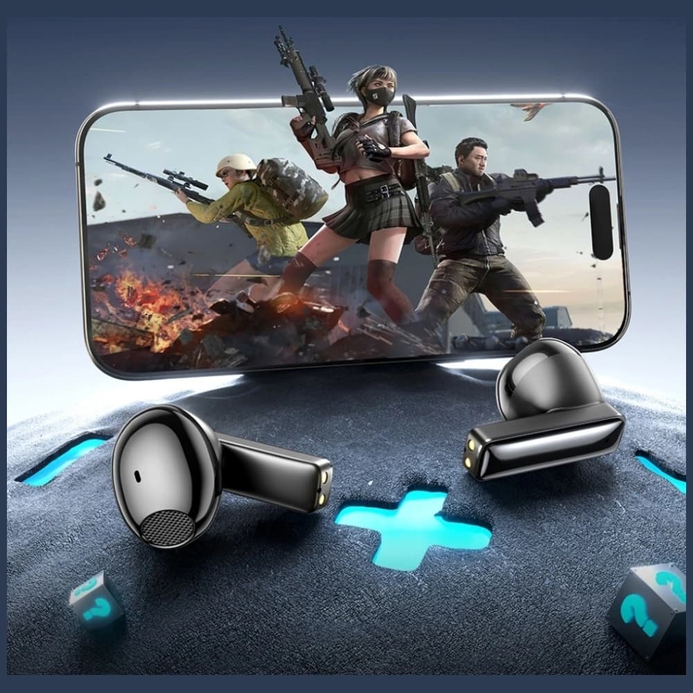 AWEI TP100 ENC Wireless In-Ear Headphones Bluetooth 5.4 TWS + Docking Station Black - 7