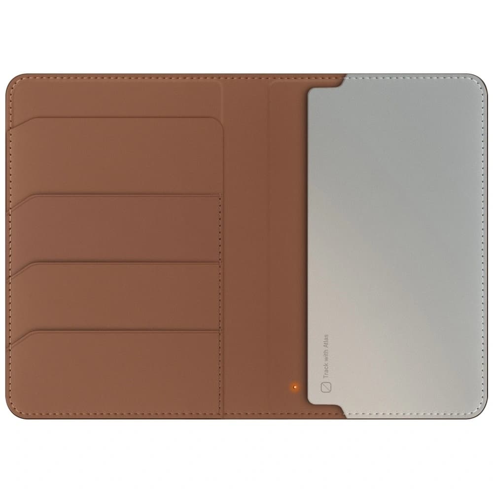 UNIQ Belmont passport case with Apple Find My, RFID blocking, caramel beige. - 2