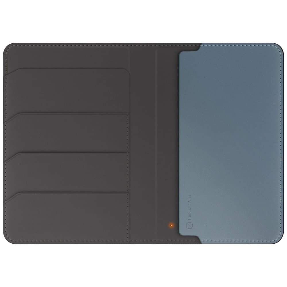UNIQ Belmont Passport Case with Apple Find My, RFID Block, Gray-Blue - 2