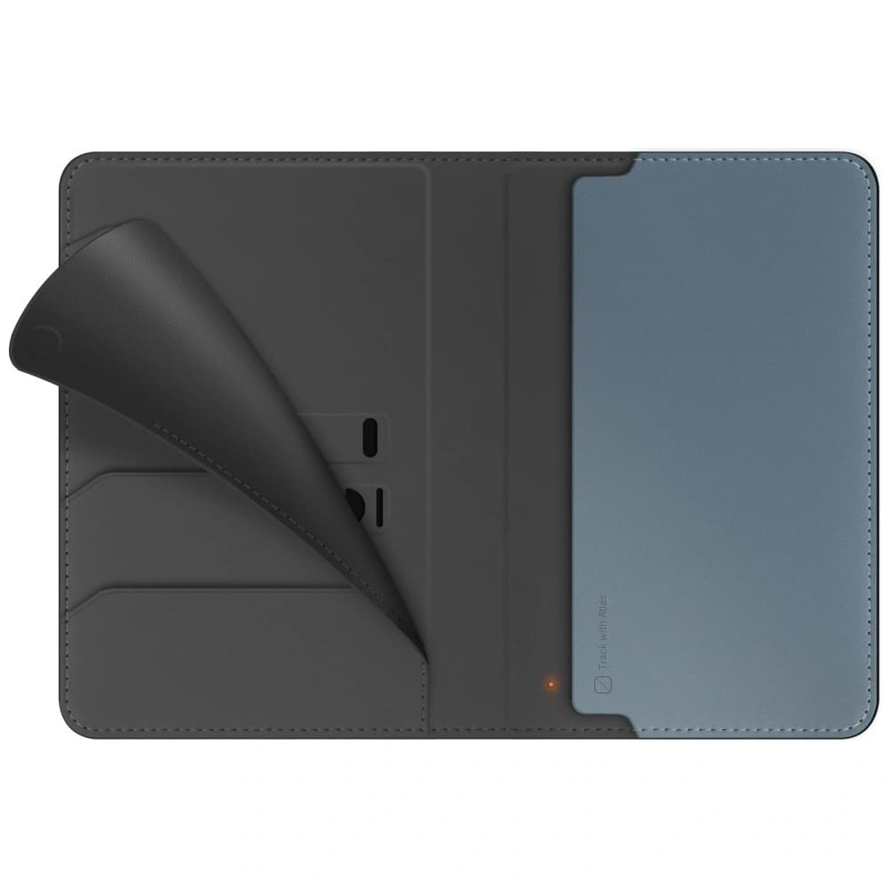 UNIQ Belmont Passport Case with Apple Find My, RFID Block, Gray-Blue - 3