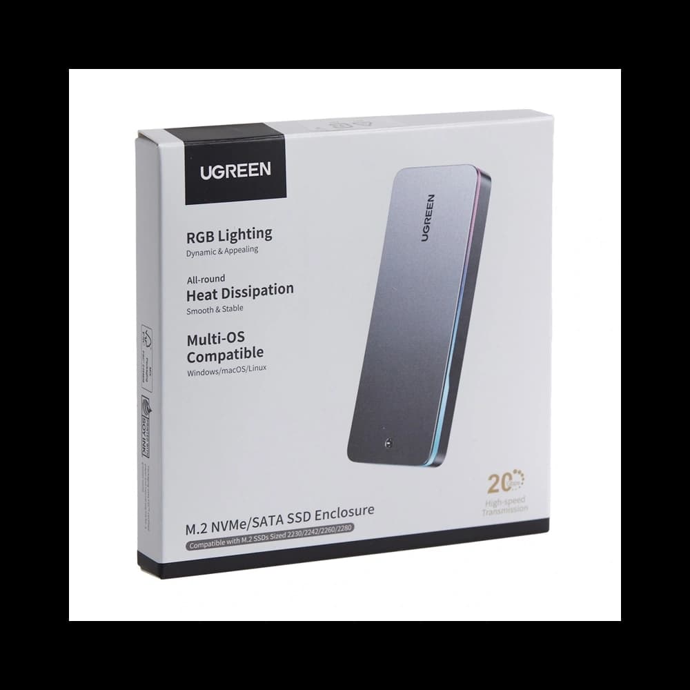 UGREEN CM777 SSD-Gehäuse, NVMe/SATA, 20Gbps, USB-C - 5