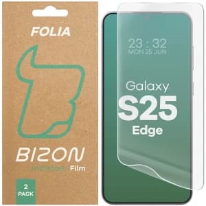 Bizon Glass Hydrogel Front Samsung Galaxy S25 Edge [2 PACK]