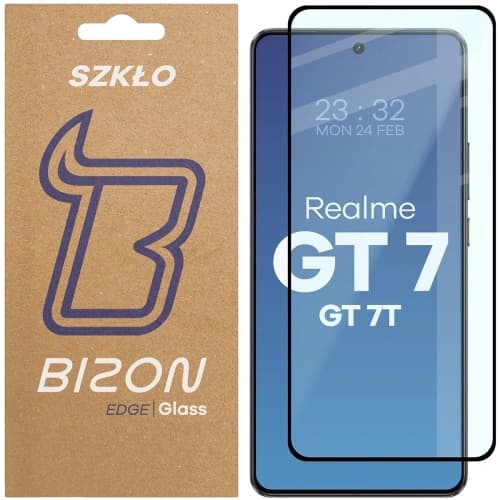 Bizon Glass Edge 2 Realme GT 7 / Realme GT 7T black frame
