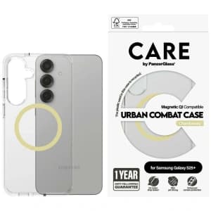 CARE von PanzerGlass Flagship Urban Combat Chardonnay QI Samsung Galaxy S25+ Plus klar