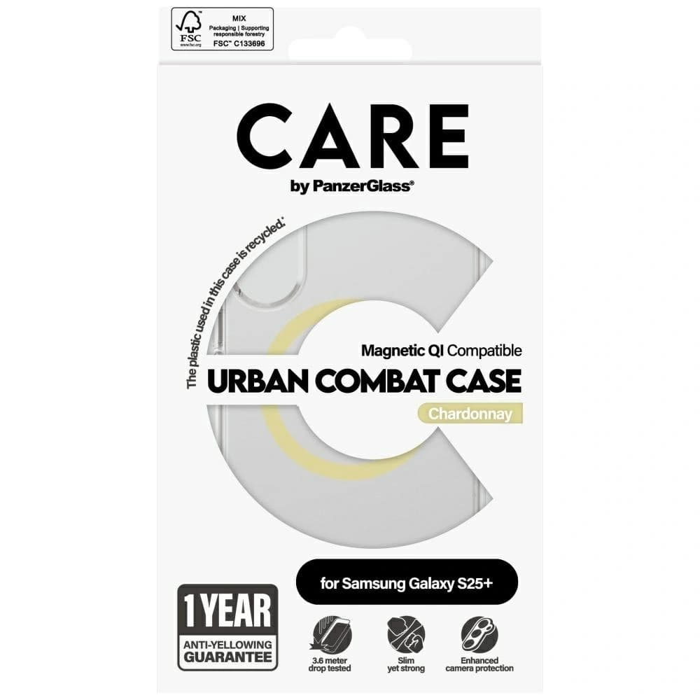 CARE von PanzerGlass Flagship Urban Combat Chardonnay QI Samsung Galaxy S25+ Plus klar - 4