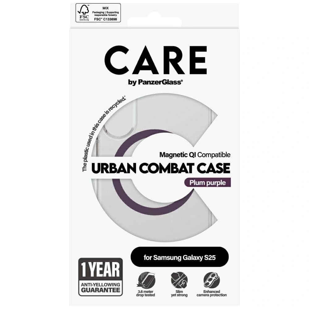 CARE von PanzerGlass Flagship Urban Combat Purple QI Samsung Galaxy S25 klar - 4