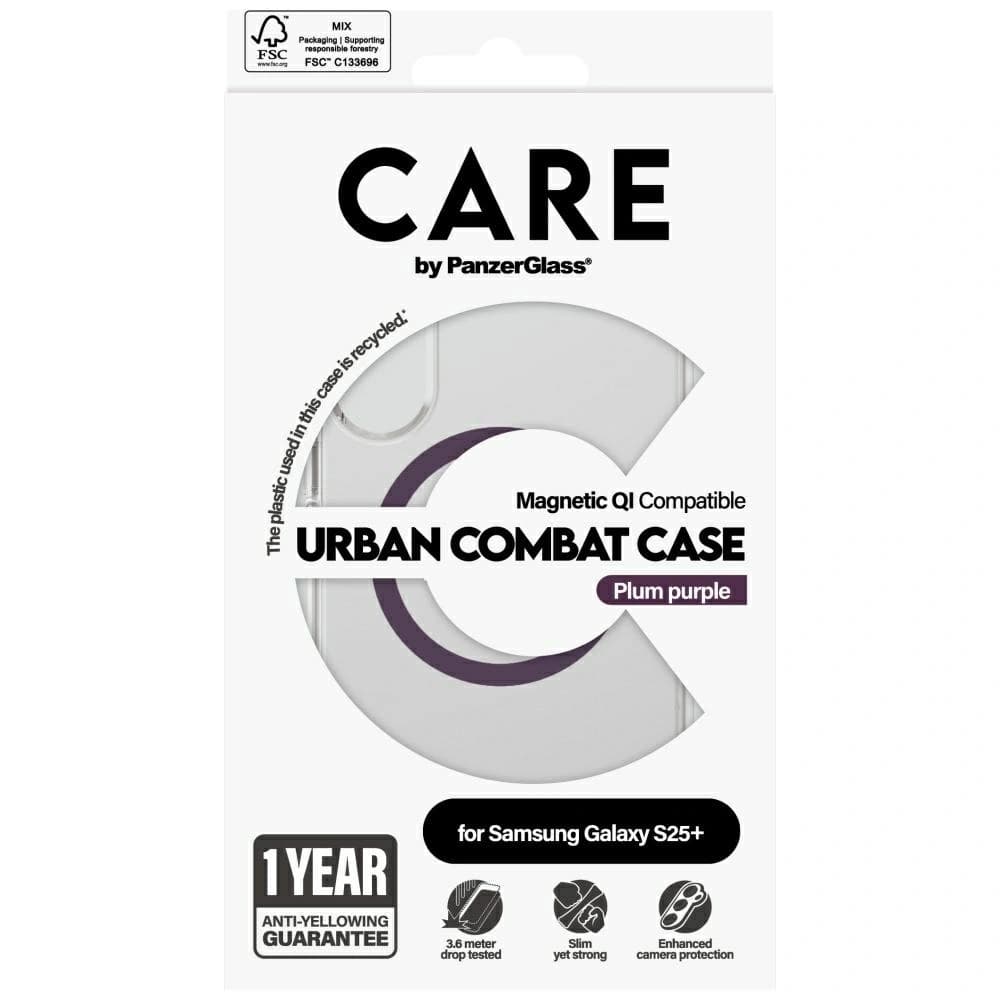 CARE von PanzerGlass Flagship Urban Combat Purple QI Samsung Galaxy S25+ Plus klar - 4
