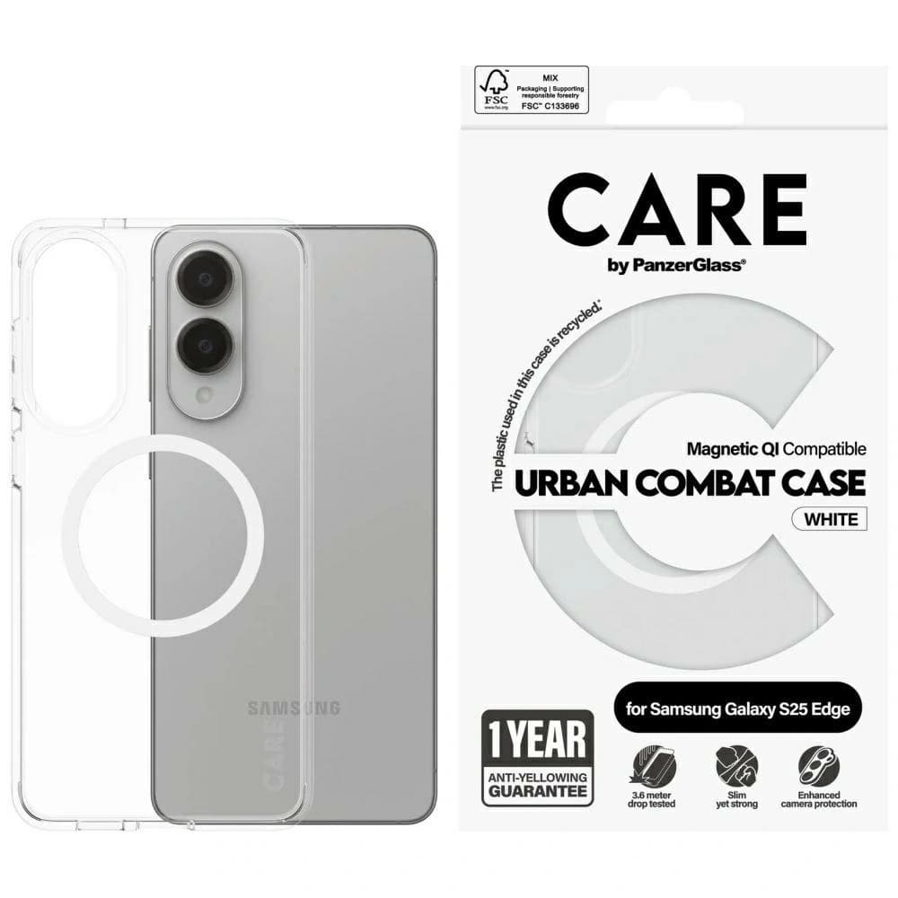 CARE von PanzerGlass Flagship Urban Combat Weiß QI Samsung Galaxy S25 Edge klar - 1