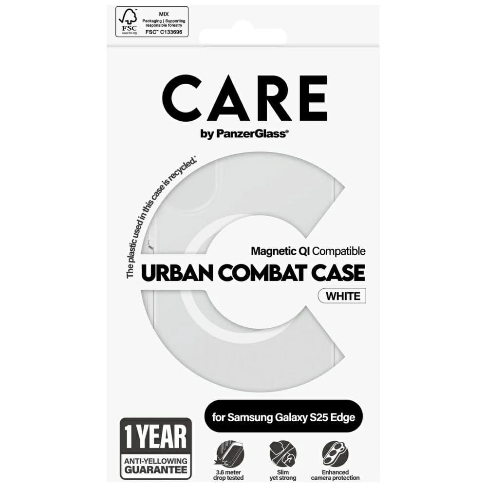 CARE von PanzerGlass Flagship Urban Combat Weiß QI Samsung Galaxy S25 Edge klar - 4