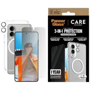 Schutzhülle 3in1 Set + Privacy-Glas für den Bildschirm + Glas für die Kamera CARE von PanzerGlass Flagship für Samsung Galaxy S25 Edge