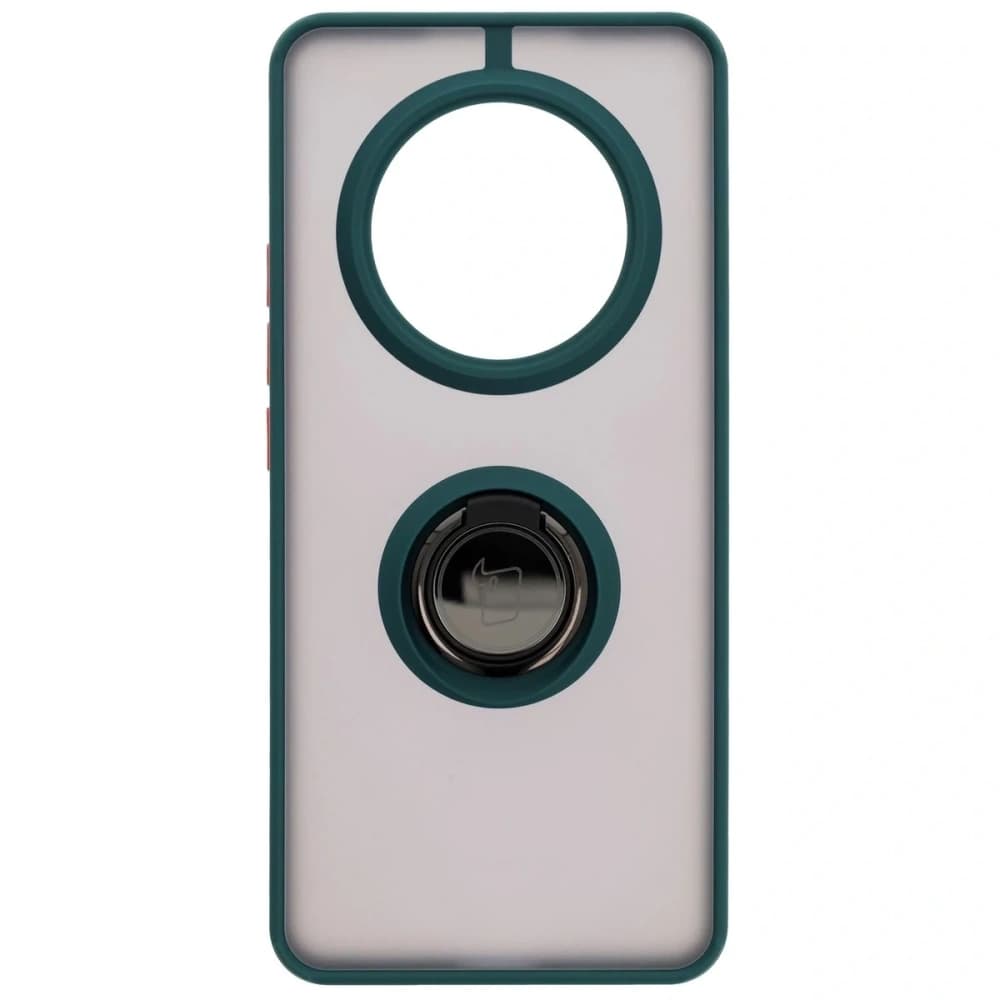 Bizon Case Hybrid Ring Realme 14 Pro 5G smoky with a dark green frame - 2