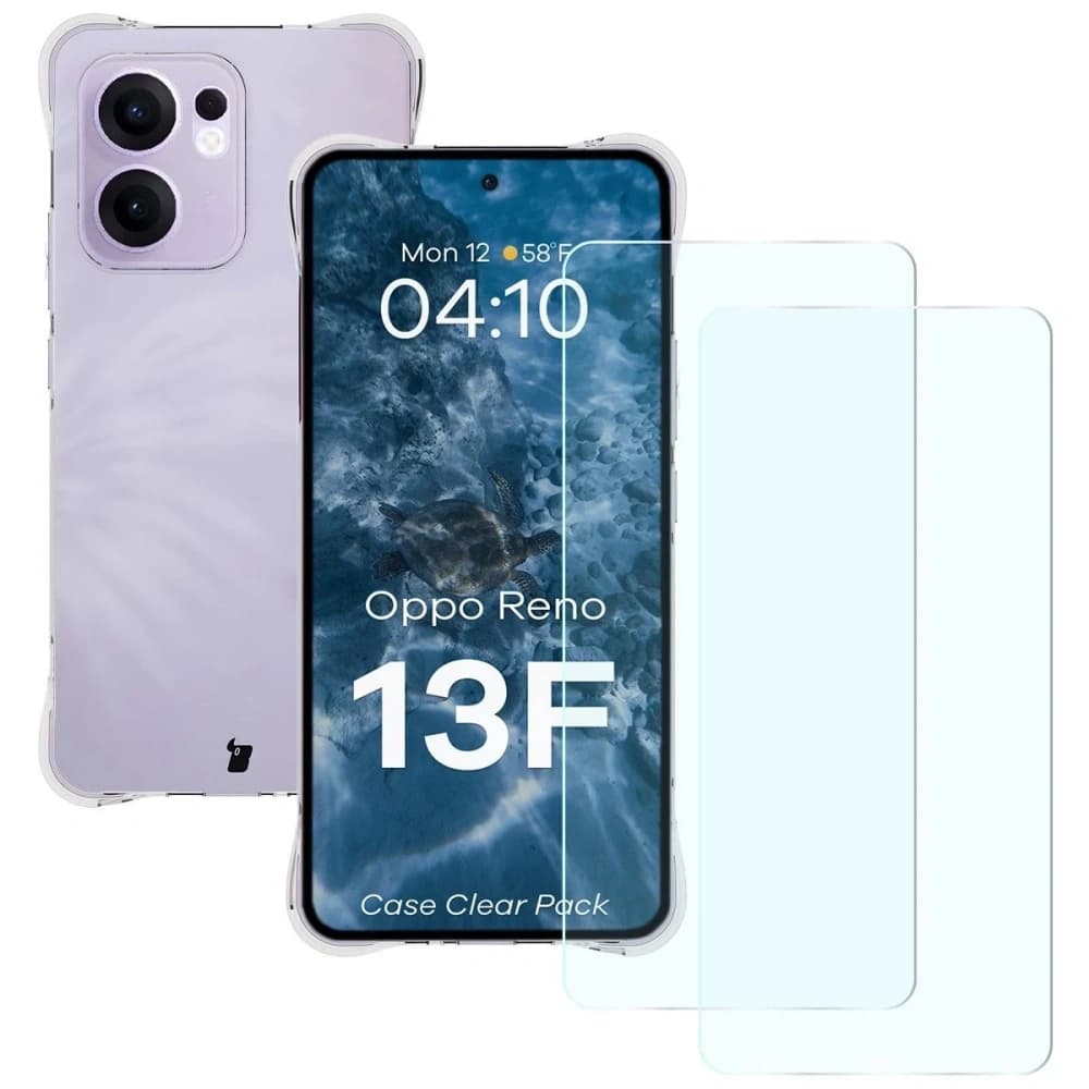 Bizon Case Clear Pack case + 2x screen glass Oppo Reno13F - 1