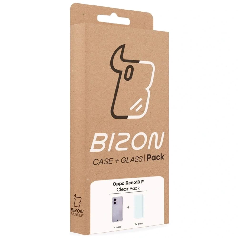 Bizon Case Clear Pack case + 2x screen glass Oppo Reno13F - 9
