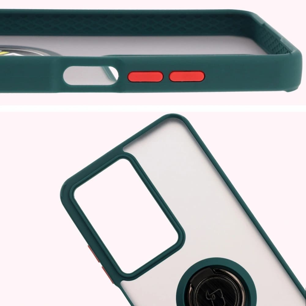 Bizon Case Hybrid Ring Realme C75 4G / 14x 5G smoky with a dark green frame - 3