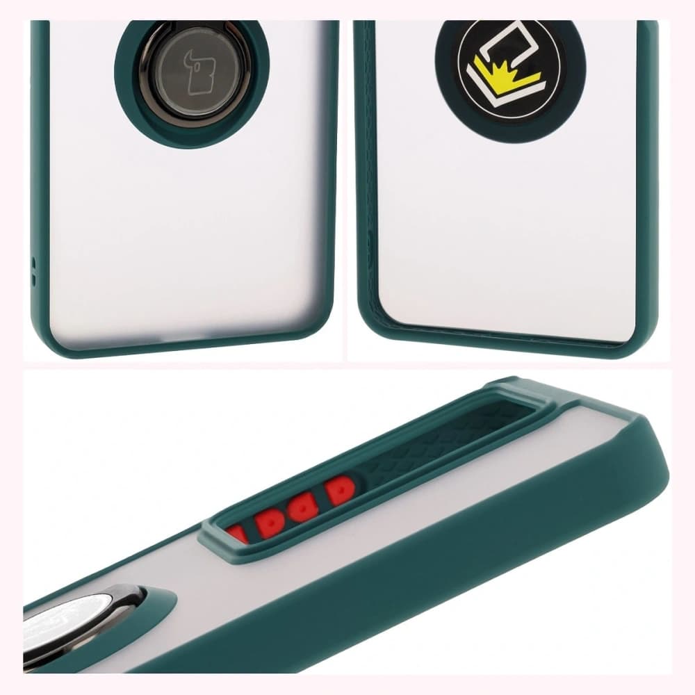 Bizon Case Hybrid Ring Realme C75 4G / 14x 5G smoky with a dark green frame - 4