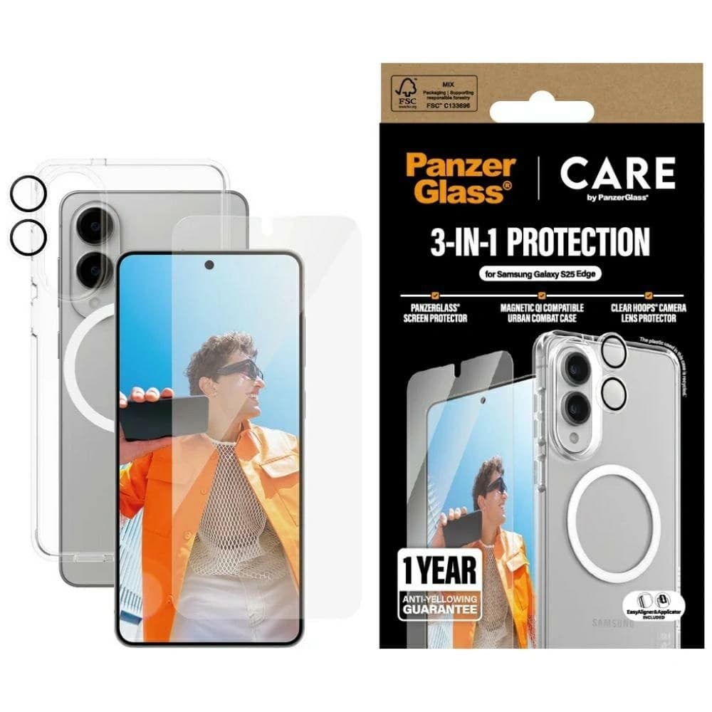CARE von PanzerGlass Flagship 3in1 Set Samsung Galaxy S25 Edge - 1