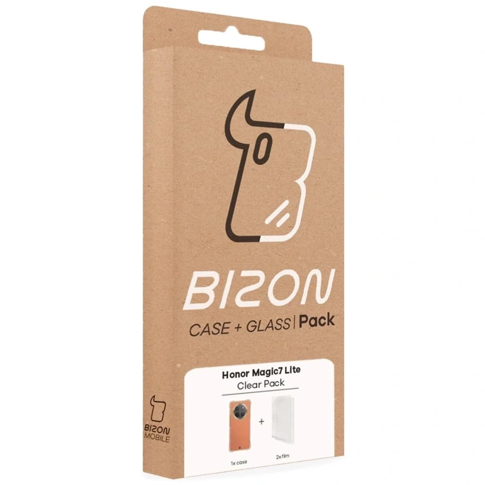 Bizon Case Clear Pack flexible case + 2x screen film Honor Magic7 Lite - 9