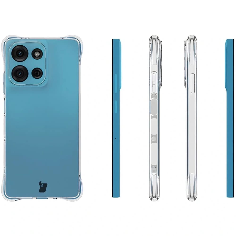 Bizon Case Clear Pack flexibles Gehäuse + 2x Bildschirmfolie Motorola Moto G75 5G - 4