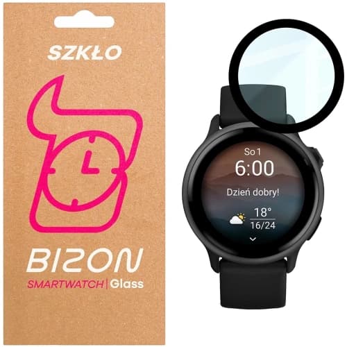 Bizon Glas Uhr Edge Hybrid Garmin Vivoactive 6 schwarz