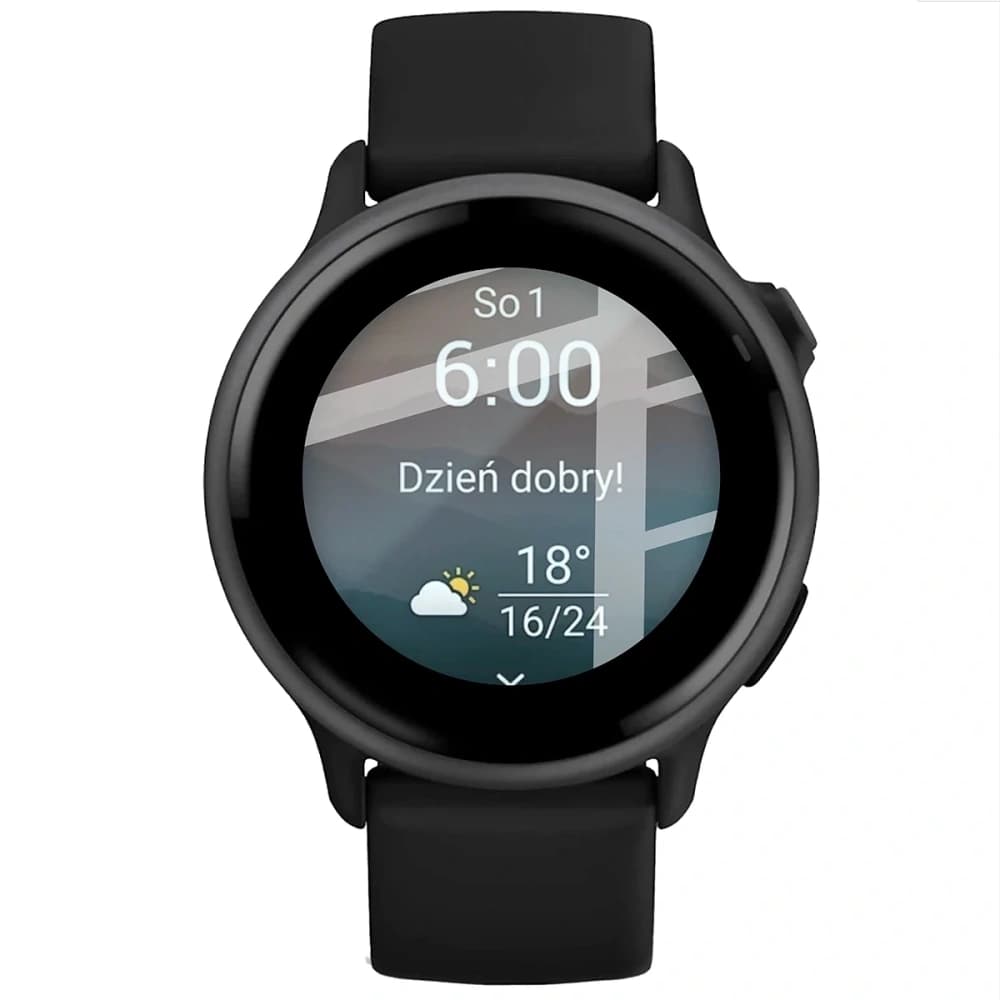 Bizon Glas Uhr Edge Hybrid Garmin Vivoactive 6 schwarz - 2