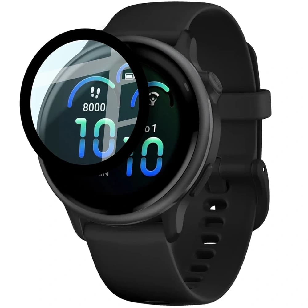 Bizon Glas Uhr Edge Hybrid Garmin Vivoactive 6 schwarz - 3
