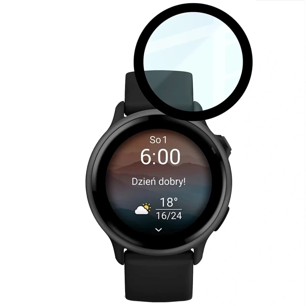 Bizon Glas Uhr Edge Hybrid Garmin Vivoactive 6 schwarz - 5