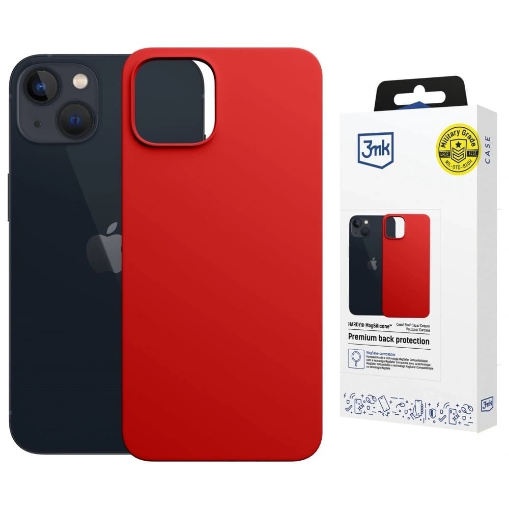 3MK Hardy MagSilicone Apple iPhone 13 red - 1