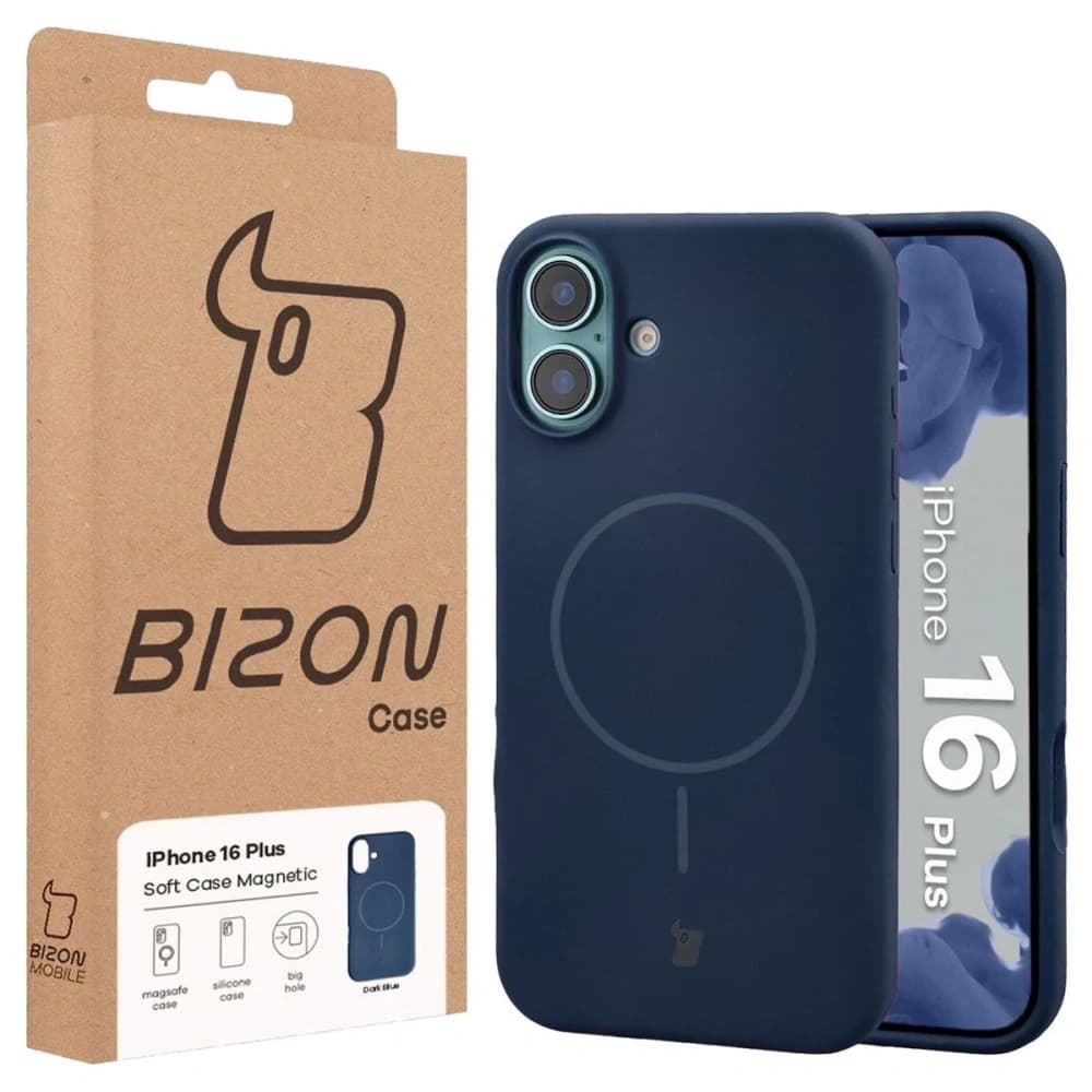 Bizon Soft Case Magnetisch für Apple iPhone 16 Plus navy blau - 8