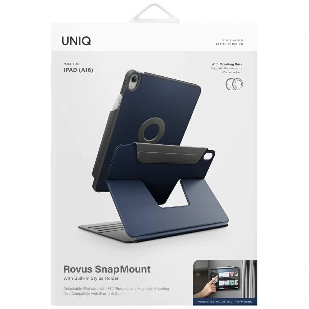 Etui UNIQ Rovus Snapmount Magnetic 360 Rotating Detachable do Apple iPad 10.9" 2022 / 11" 2025 granatowy - 10