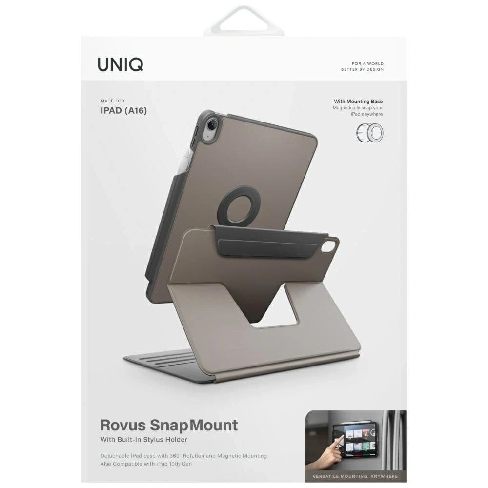 Etui UNIQ Rovus Snapmount Magnetic 360 Rotating Detachable do Apple iPad 10.9" 2022 / 11" 2025 szary - 10