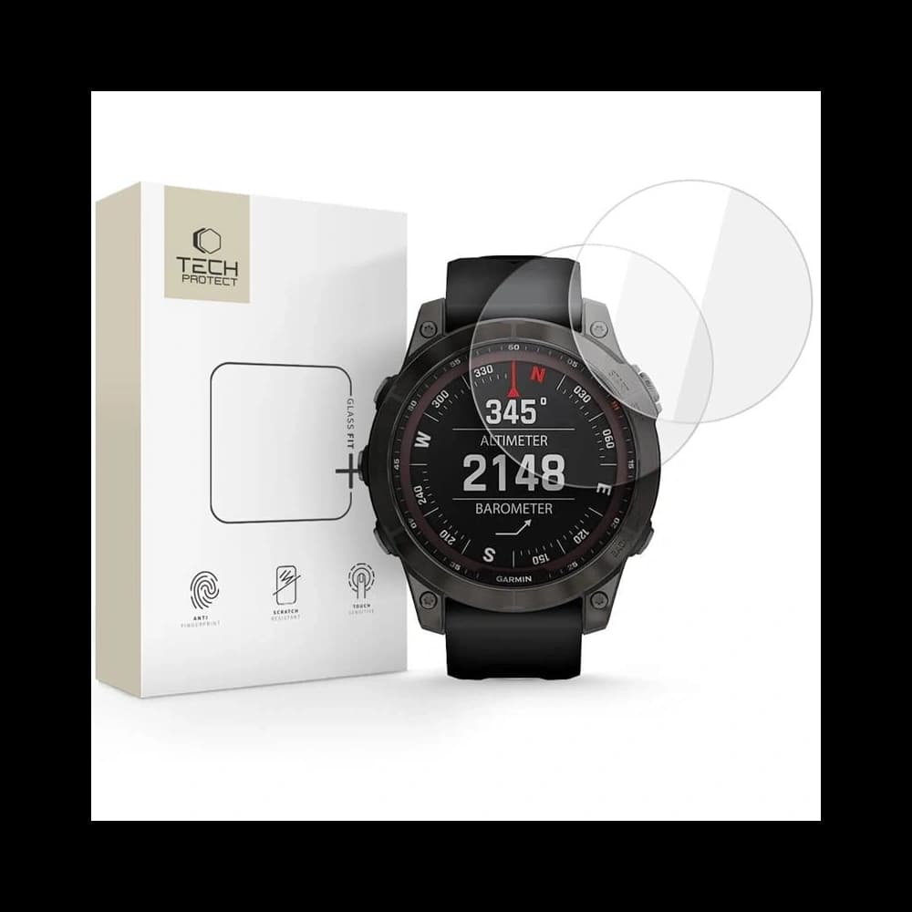 Tech-Protect Glass Fit+ Garmin Fenix 7x / 7x Pro Klar [2 PACK] - 1