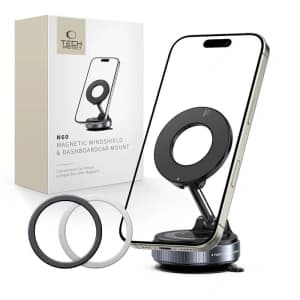Uchwyt samochodowy na kokpit / do kratki Tech-Protect N60 Magnetic MagSafe Windshield & Dashboard Car Mount Black