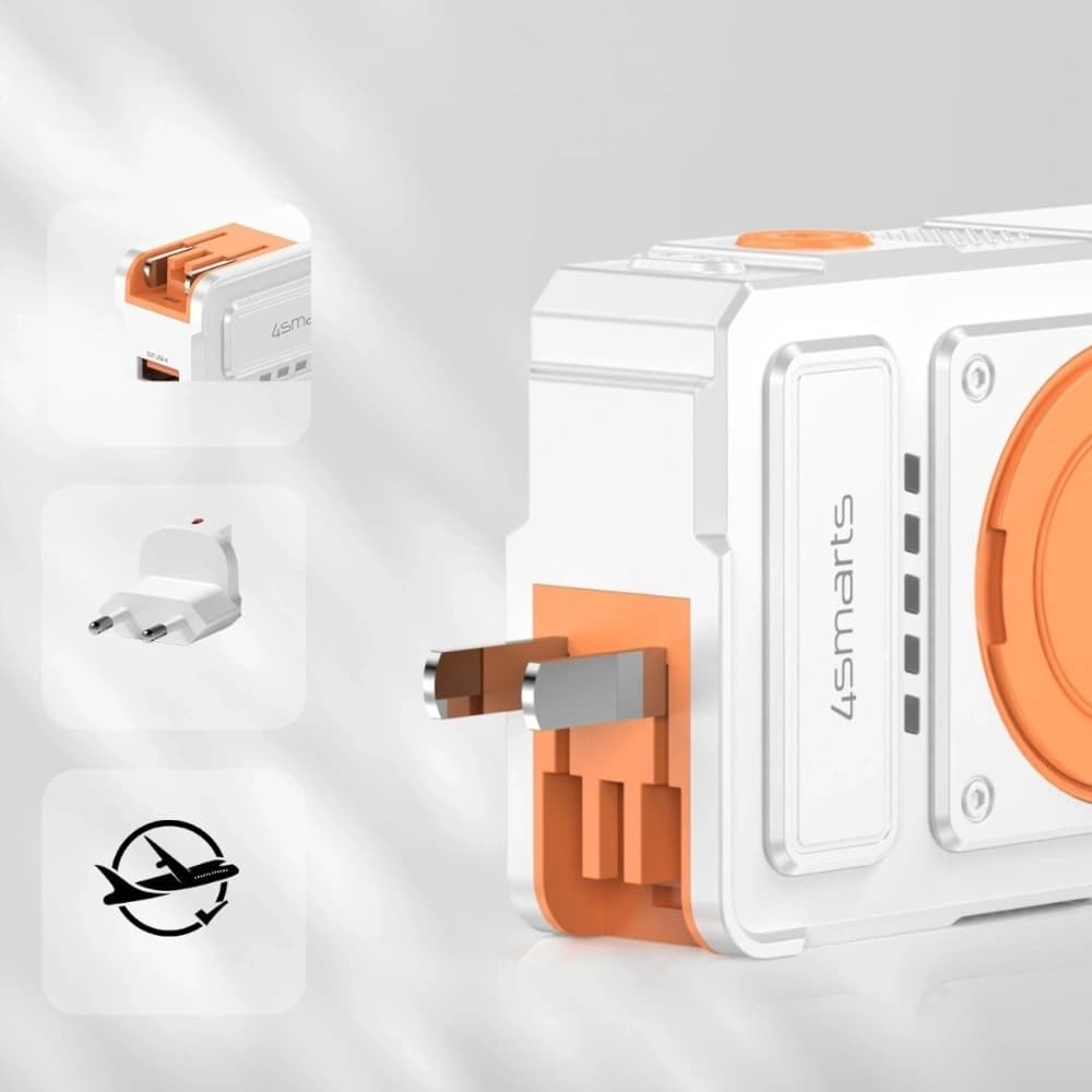 4smarts Hybrid-Ladegerät 6in1 USB-C / USB-A PD 22,5W mit einer 10000mAh Powerbank, Qi Wireless Charging, weißem USB-C-Kabel - 7