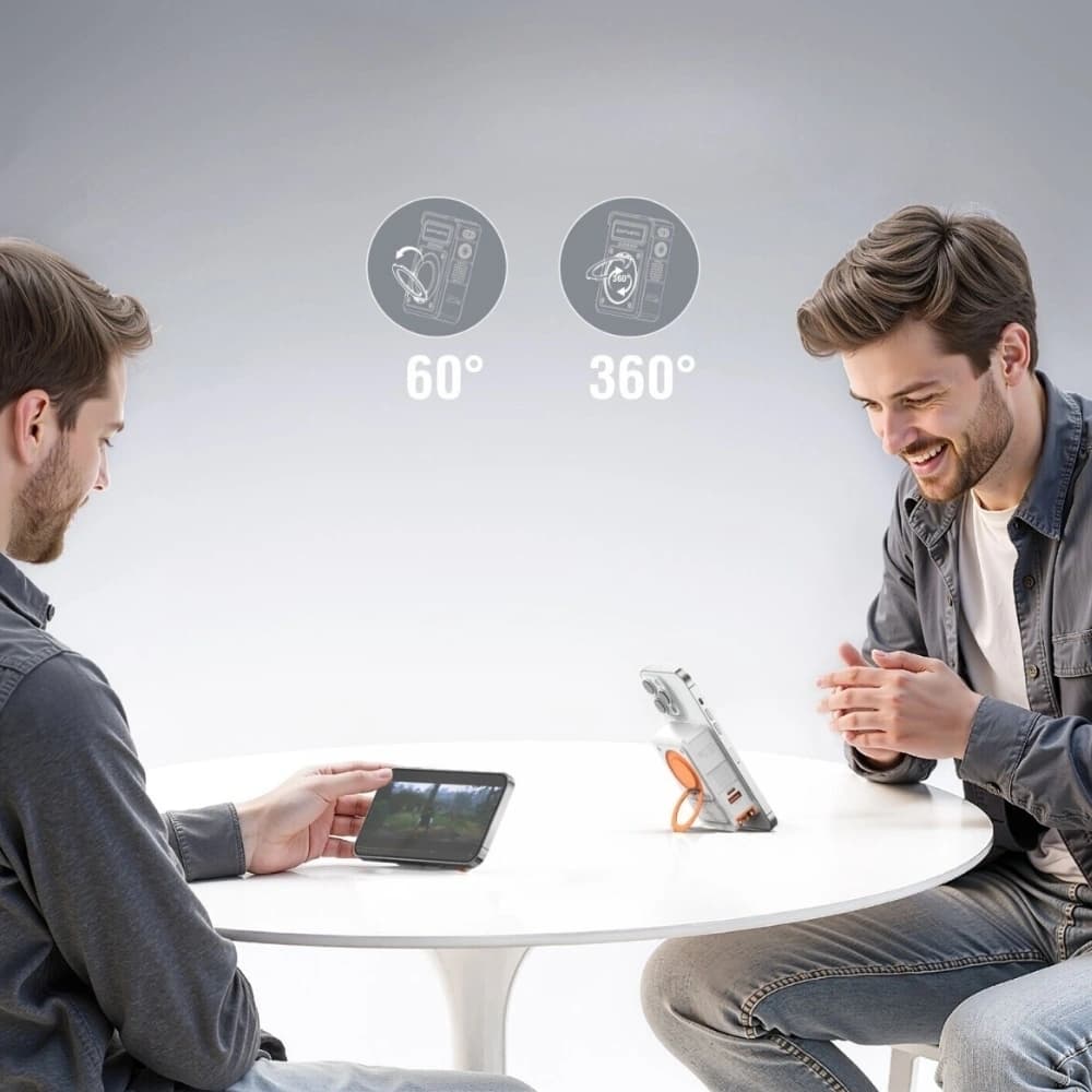 4smarts Hybrid-Ladegerät 6in1 USB-C / USB-A PD 22,5W mit einer 10000mAh Powerbank, Qi Wireless Charging, weißem USB-C-Kabel - 8