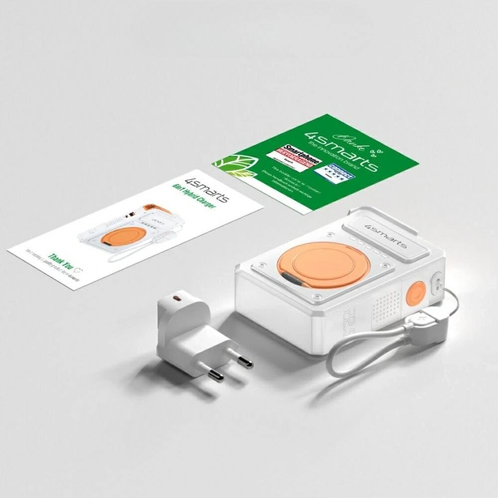 4smarts Hybrid-Ladegerät 6in1 USB-C / USB-A PD 22,5W mit einer 10000mAh Powerbank, Qi Wireless Charging, weißem USB-C-Kabel - 11
