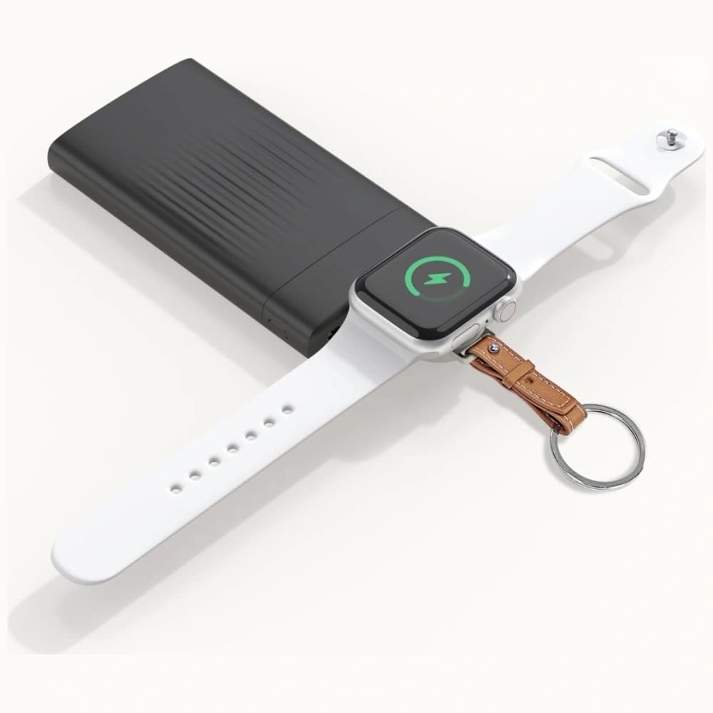 4smarts USB-C Induktionsladegerät für Apple Watch mit Schlüsselanhänger Silber - 6