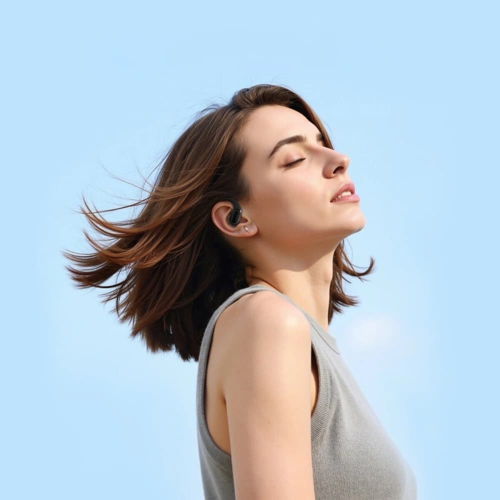 4smarts SkyBuds OWS Open-Ear Bluetooth-Kopfhörer mit KI-Bildschirm Schwarz - 9