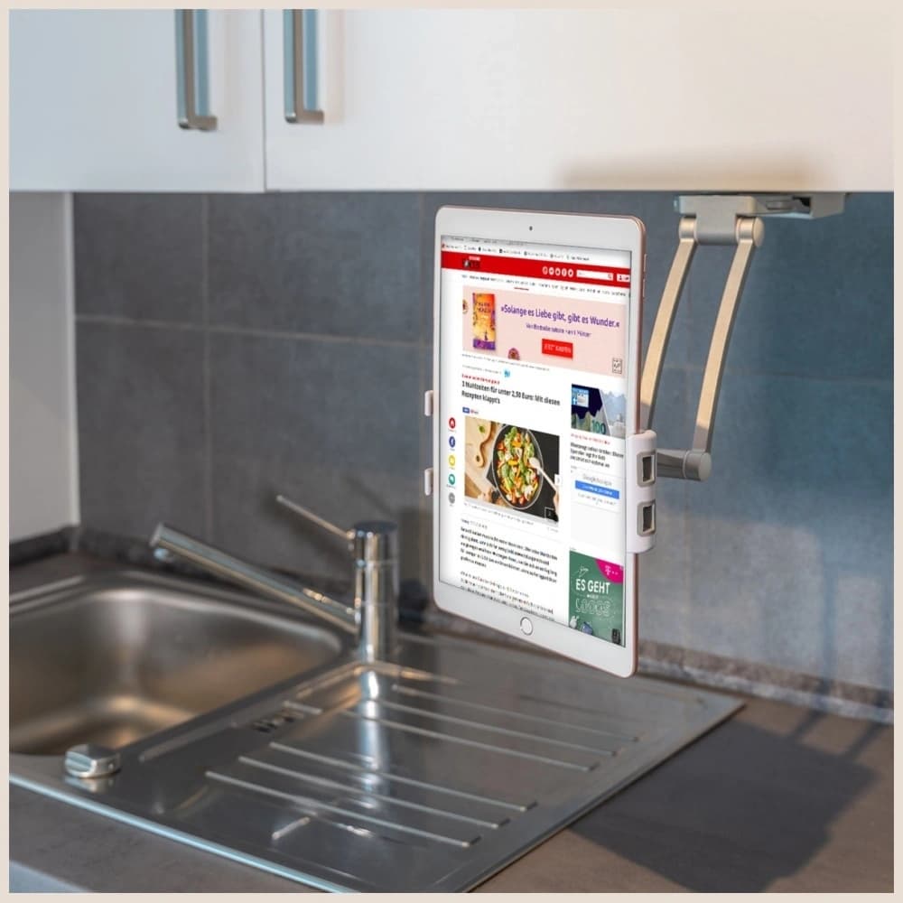 Uchwyt kuchenny 4smarts ErgoFix H7 do tabletów i smartfonów srebrny - 9
